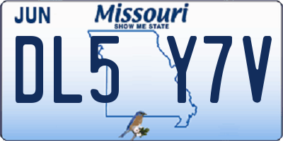 MO license plate DL5Y7V