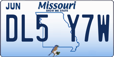 MO license plate DL5Y7W