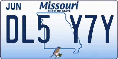 MO license plate DL5Y7Y