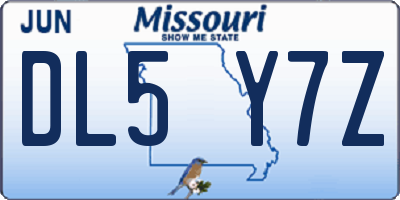 MO license plate DL5Y7Z