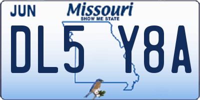 MO license plate DL5Y8A