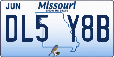 MO license plate DL5Y8B