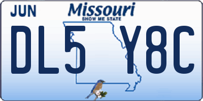 MO license plate DL5Y8C