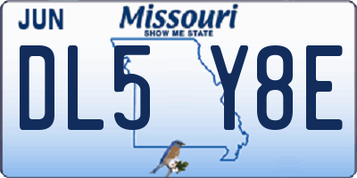 MO license plate DL5Y8E