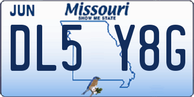 MO license plate DL5Y8G
