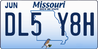 MO license plate DL5Y8H