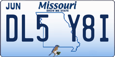 MO license plate DL5Y8I