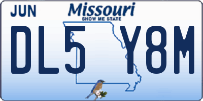 MO license plate DL5Y8M