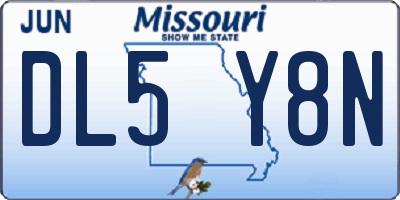 MO license plate DL5Y8N