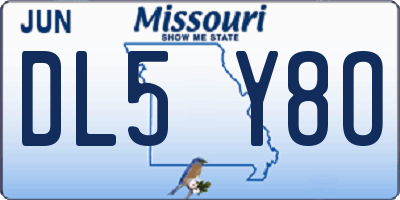 MO license plate DL5Y8O
