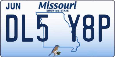 MO license plate DL5Y8P