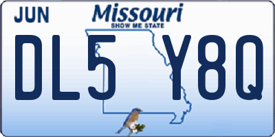 MO license plate DL5Y8Q