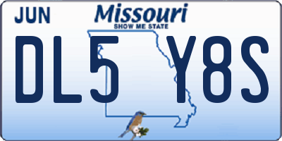 MO license plate DL5Y8S