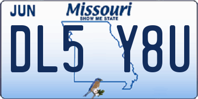 MO license plate DL5Y8U