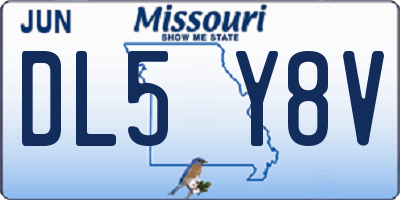 MO license plate DL5Y8V