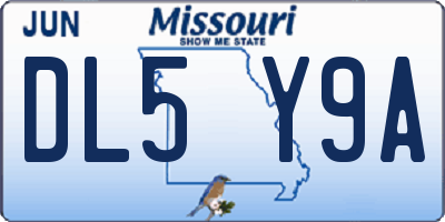 MO license plate DL5Y9A