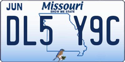 MO license plate DL5Y9C