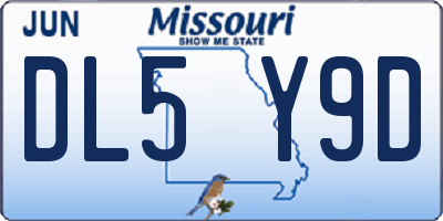 MO license plate DL5Y9D