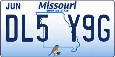 MO license plate DL5Y9G