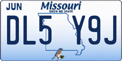 MO license plate DL5Y9J