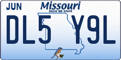 MO license plate DL5Y9L