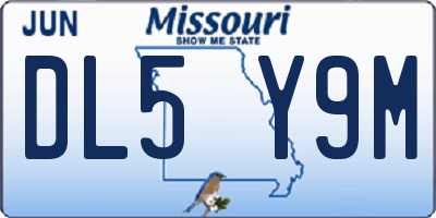 MO license plate DL5Y9M
