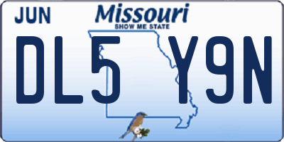MO license plate DL5Y9N