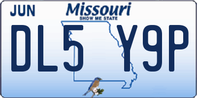MO license plate DL5Y9P