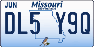 MO license plate DL5Y9Q