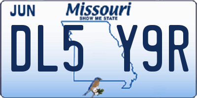 MO license plate DL5Y9R