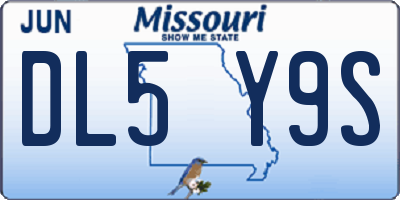 MO license plate DL5Y9S