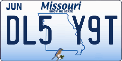 MO license plate DL5Y9T