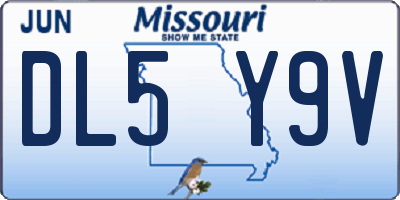 MO license plate DL5Y9V