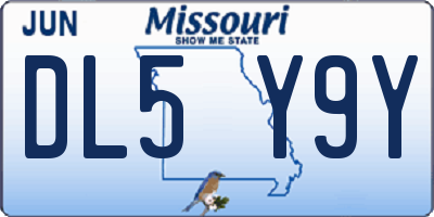 MO license plate DL5Y9Y