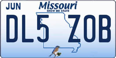 MO license plate DL5Z0B