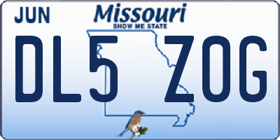 MO license plate DL5Z0G