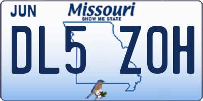 MO license plate DL5Z0H