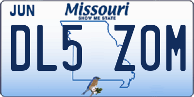 MO license plate DL5Z0M