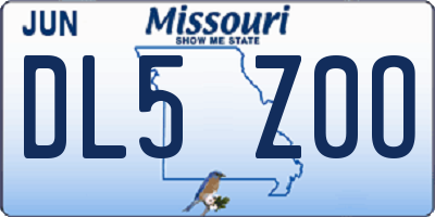MO license plate DL5Z0O