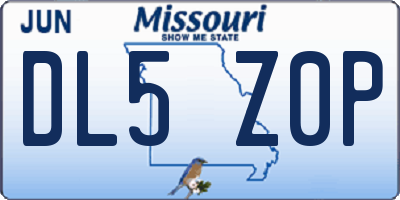 MO license plate DL5Z0P