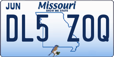 MO license plate DL5Z0Q