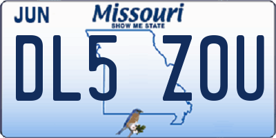MO license plate DL5Z0U