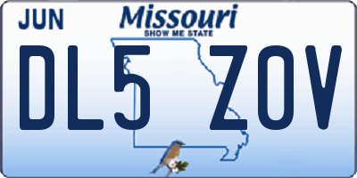 MO license plate DL5Z0V