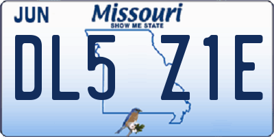 MO license plate DL5Z1E