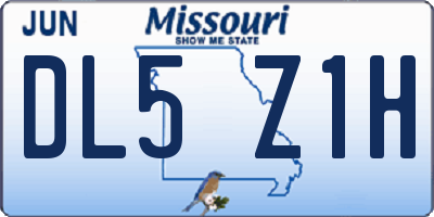 MO license plate DL5Z1H