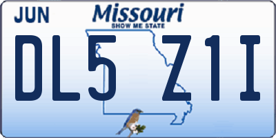 MO license plate DL5Z1I
