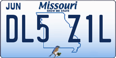 MO license plate DL5Z1L