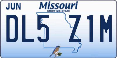 MO license plate DL5Z1M