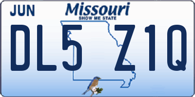 MO license plate DL5Z1Q