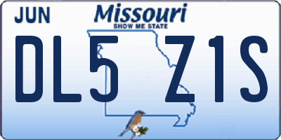 MO license plate DL5Z1S